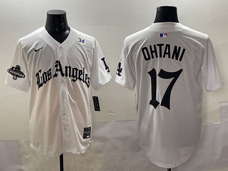 Men 2025 Los Angeles Dodgers #17 Ohtani White Five generations Joint Name Nike MLB Jersey style 5188->buffalo bills->NFL Jersey
